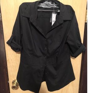 NY and Co short sleeve button down dress shirt